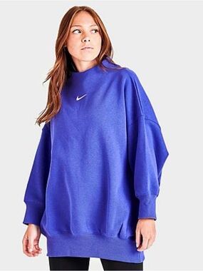 Nike Phoenix Oversized High Neck Sweatshirt XL Sportswear Athleisure Purple